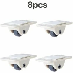 IRISFR Mini De Roulettes, 8 Pièces Plastique Roulettes, Roues De Rouleau, Beige, Pour Bricolage Boîte Jouet Voiture Tissu Boîte De Rangement Conteneur Petits Meubles(1.9 * 0.9 * 0.7inch)，Lilaris -Equipement antichute Soldes 57370901 3