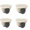 IRISFR Lot De 4 Roulettes Adhésives Pour Meubles - 2 X 3 Cm - Maximum 8 Kg - Pour Petits Meubles - Blanc，Lilaris