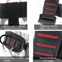 MACARON Harnais D'escalade Baudrier Escalade Guide Harnais D'Élagage Ceinture De Sécurité Sangles Demi-Corps Pour Homme Femme Alpinisme Descente En Rappel (Noir)LO-Ron -Equipement antichute Soldes 57560142 3
