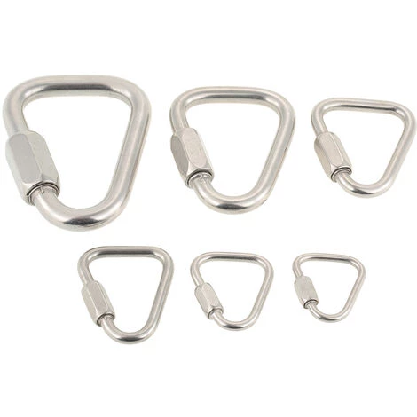 YBLUEDOFHIN Boucle De Crochet Suspendue De Mousqueton De Verrouillage De Lien Rapide De Triangle D'acier Inoxydable Pour La Randonnée Extérieure De Camping - Tapez 4 4 YBLUEDOFHIN Boucle De Crochet Suspendue De Mousqueton De Verrouillage De Lien Rapide De Triangle D'acier Inoxydable Pour La Randonnée Extérieure De Camping - Tapez 4 – Image 2