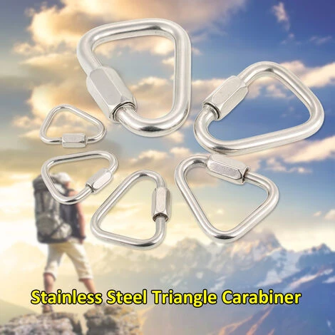YBLUEDOFHIN Boucle De Crochet Suspendue De Mousqueton De Verrouillage De Lien Rapide De Triangle D'acier Inoxydable Pour La Randonnée Extérieure De Camping - Tapez 4 7 YBLUEDOFHIN Boucle De Crochet Suspendue De Mousqueton De Verrouillage De Lien Rapide De Triangle D'acier Inoxydable Pour La Randonnée Extérieure De Camping - Tapez 4 – Image 5