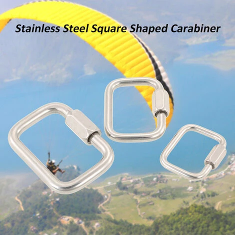 SUPERSELLER Boucle De Crochet De Suspension De Mousqueton De Verrouillage De Lien Rapide Carré D'acier Inoxydable Pour La Randonnée De Camping En Plein Air D'aile De Delta De Parapente , 1 - 1 6 SUPERSELLER Boucle De Crochet De Suspension De Mousqueton De Verrouillage De Lien Rapide Carré D'acier Inoxydable Pour La Randonnée De Camping En Plein Air D'aile De Delta De Parapente , 1 - 1 – Image 4