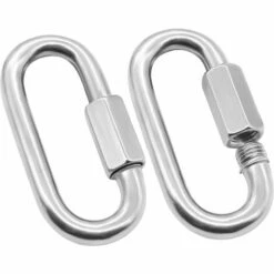 BARES Paquet De 2 M8 5/16 Pouces Mousqueton Rapide D Robuste 600 Kg Capacité Chaîne De Sécurité Réparation Liens Utilitaires Pour Camping équipement De Plein Air