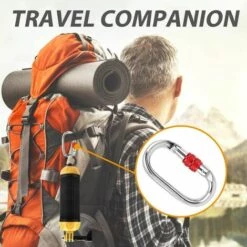 TRIOMPHE Mousquetons Escalade, T-Audace 2Pcs Mousquetons De Sécurité 25KN En Forme De O Mousqueton à Verrouillage Pour L'escalade, La Descente En Rappel, Hamacs, Laisse Pour Chien, Bouteille -Equipement antichute Soldes 57637529 5