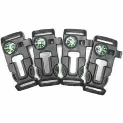 LITZEE Plastique Sifflet Boucle à Boussole En Silex Et Pierre Starter Pour Bracelet Extérieur Camping D'urgence De Survie Avec Boucle 8 Pcs Mousqueton LITZEE -Equipement antichute Soldes 57658533 3