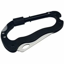 FLYME 2 Pièces Mousqueton,Porte Clés,Multifonction Aluminium D-Anneau Clip,Avec Bouchon à Vis Verrouillage Pour Équitation Camping Randonnée Pédestre Pêche Activités Plein Air (Maximale Jusqu'à 400kg)