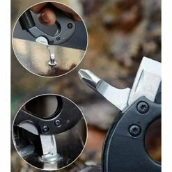 FLYME 2 Pièces Mousqueton,Porte Clés,Multifonction Aluminium D-Anneau Clip,Avec Bouchon à Vis Verrouillage Pour Équitation Camping Randonnée Pédestre Pêche Activités Plein Air (Maximale Jusqu'à 400kg) -Equipement antichute Soldes 57882513 4