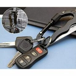 FLYME 2 Pièces Mousqueton,Porte Clés,Multifonction Aluminium D-Anneau Clip,Avec Bouchon à Vis Verrouillage Pour Équitation Camping Randonnée Pédestre Pêche Activités Plein Air (Maximale Jusqu'à 400kg) -Equipement antichute Soldes 57882513 5