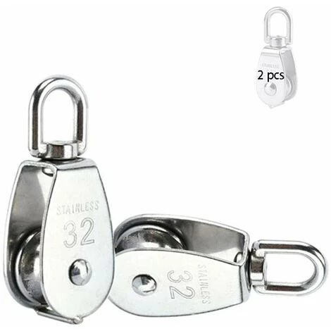 PERLE RARE Poulie En Acier Inox 304 M32 Poulie De Levage 2 Pièces 3 PERLE RARE Poulie En Acier Inox 304 M32 Poulie De Levage 2 Pièces