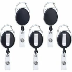 Fei Yu Porte-badge Rétractable Mousqueton Reel Clip Key Reel Pour Porte-cartes D'identité (paquet De 5)