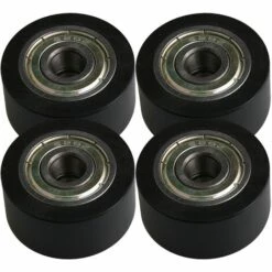 Fei Yu 4X Noir Plat Plastique Enduit De Poulie Scellée Roulement à Roulettes Chargement 149KG