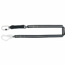 EPI - MATISERE Longe Avec Absorbeur D'énergie En Sangle Non Feu - 2m - 1 Mousqueton à Vis Ouverture 17mm Et 1 Mousqueton D'échafaudage Ouverture 55mm - FA3030520