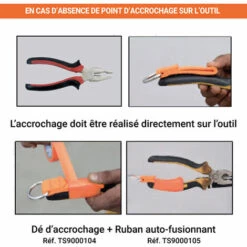 EPI - MATISERE Bracelet De Poignet Avec Longe Pour Connexion D'outils - 0.5 M - TS9000103 -Equipement antichute Soldes 58173955 5