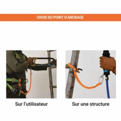 MATISèRE Longe élastique Avec 2 Connecteurs Intégrés Pour Connexion D'outils - 1 M - TS9000106 -Equipement antichute Soldes 58173958 4