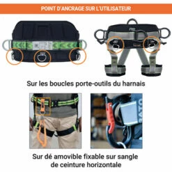 MATISèRE Longe élastique Avec 2 Connecteurs Intégrés Pour Connexion D'outils - 1 M - TS9000106 -Equipement antichute Soldes 58173958 5