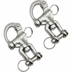 BEARSU 2 Pièces Mousqueton à œil Pivotant, Oeil Pivotant, Crochet De Manille En Acier Inoxydable, Manille à Dégagement Rapide, Mousqueton à Emerillon Mousqueton, Pour La Voile De Yacht Marin De Plongée