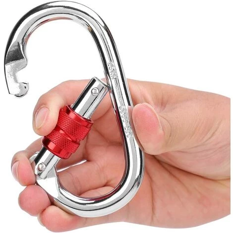 BEARSU 2 Pièces Mousquetons D'escalade 23-25KN En Forme De O Alpinisme Crochet De Sécurité Boucle Mousqueton Pour L'escalade, La Descente En Rappel, Hamacs, Laisse De Chien, Bouteille D'eau 4 BEARSU 2 Pièces Mousquetons D'escalade 23-25KN En Forme De O Alpinisme Crochet De Sécurité Boucle Mousqueton Pour L'escalade, La Descente En Rappel, Hamacs, Laisse De Chien, Bouteille D'eau – Image 2