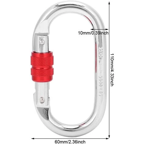 BEARSU 2 Pièces Mousquetons D'escalade 23-25KN En Forme De O Alpinisme Crochet De Sécurité Boucle Mousqueton Pour L'escalade, La Descente En Rappel, Hamacs, Laisse De Chien, Bouteille D'eau 5 BEARSU 2 Pièces Mousquetons D'escalade 23-25KN En Forme De O Alpinisme Crochet De Sécurité Boucle Mousqueton Pour L'escalade, La Descente En Rappel, Hamacs, Laisse De Chien, Bouteille D'eau – Image 3