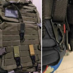 PERLE RARE Sangle En Nylon Tactique Avec Porte Clé Boucle Pince Mousqueton De Ceinture 4 Pièces Crochet Multifonctionnel Pour Plein Air Camping Randonnée(Vert) -Equipement antichute Soldes 58302939 5