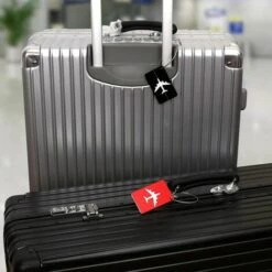 PERLE RARE Étiquette Bagage 6 Pièce Étiquette Valise Avion Etiquette Bagage En Alliage D'Aluminium Avec Cordes En Acier Inoxydable Et Carte PVC étanche Bagages Étiquettes (6 Couleurs) -Equipement antichute Soldes 58303038 4
