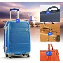 PERLE RARE Étiquette Bagage 6 Pièce Étiquette Valise Avion Etiquette Bagage En Alliage D'Aluminium Avec Cordes En Acier Inoxydable Et Carte PVC étanche Bagages Étiquettes (6 Couleurs) -Equipement antichute Soldes 58303038 5