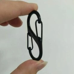 PERLE RARE 20 Pièces Mini S Forme Mousqueton Clips Mousquetons En Alliage D'aluminium 8 Formes Durable Léger étanche Double Boucle, Pour Maison, Randonnée En Plein AAir, Pêche, Camping, Voyages Etc—Noir(30mm) -Equipement antichute Soldes 58303069 4