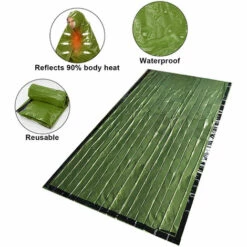 PERLE RARE Sac De Couchage De Survie, Sac De Couchage D'urgence,de Survie Léger Camping En Plein Air Randonnée-2pcs Vert -Equipement antichute Soldes 58303192 4