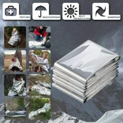 PERLE RARE Lot De 2 Couvertures Thermiques Réfléchissantes Pour Premiers Secours 132 X 210 Cm -Equipement antichute Soldes 58303287 3