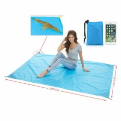 PERLE RARE Mini Pocket Pique-Nique Couverture Preuve Léger Et Durable Sable Imperméable Plage Camping Voyage Avec Tapis Sac Portable Pour Plein Air Activités (200 * 140cm) -Equipement antichute Soldes 58303504 2