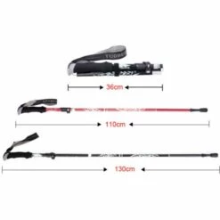 PERLE RARE Bâtons De Marche Pliable, Liège Respirant Poles,Trekking Antichoc Antidérapant Bâtons De Randonnée Téléscopique En Aluminium / Carbone (1 Paire) -Equipement antichute Soldes 58303529 5