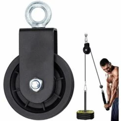 MACARON Bloc De Poulie Musculation, 90 Mm Poulie De Levage Pivotante Avec Support En U Accessoires Pour Fitness Et Musculation, Charge 200 Kg LO-Ron