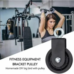 MACARON Bloc De Poulie Musculation, 90 Mm Poulie De Levage Pivotante Avec Support En U Accessoires Pour Fitness Et Musculation, Charge 200 Kg LO-Ron -Equipement antichute Soldes 58334635 5