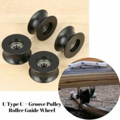 GRID COOL 4 Pcs U Poulie à Gorge 0840UU Roue Gorge Type D'U Roue De Guidage De Rouleau De Poulie En U 8x40x20.7mm (4pcs 8x40x20.7mm) -Equipement antichute Soldes 58348899 5