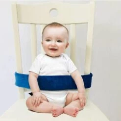 FR-LIFE Sangles De Chaise Haute, Sangle De Sécurité Universelle Pour Bébé, Harnais De Chaise Haute Pour Bébés Et Tout-petits, BR-Vie (Bleu)