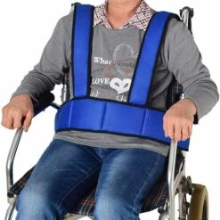 ROSIER Fauteuil Roulant, Sangle De Harnais De Ceinture De Fixation De Fauteuil Roulant Réglable, Ceinture De Sécurité élastique Antidérapante Et Respirante Pour Fauteuil Roulant (bleu)——VEBTles -Equipement antichute Soldes 58462965 3