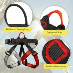 BEARSU Harnais D'escalade, Baudrier Escalade Harnais, Ceintures Guide Harnais De Sécurité Pour Alpinisme, Escalade, Rappel Certifié CE -Equipement antichute Soldes 58463223 3