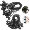 FLYME Tendeur De Bâche, Tendeur De Boule, Tendeur élastique Noir, Tendeur élastique Pour Gazebo, Bâche, Camping, Tente, Harnais D'extension De Rideaux (30 Pièces Noir-150mm)