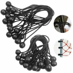 FLYME Tendeur De Bâche, Tendeur De Boule, Tendeur élastique Noir, Tendeur élastique Pour Gazebo, Bâche, Camping, Tente, Harnais D'extension De Rideaux (30 Pièces Noir-150mm) -Equipement antichute Soldes 58515339 3