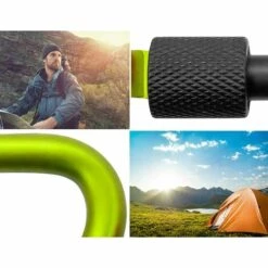 AOUGO Lot De 5 Gros Mousquetons à Vis Pour Fixation De Matériel, Aluminium, 8 Cm, Vert Clair, Noir, Lot De 5. -Equipement antichute Soldes 58575988 4