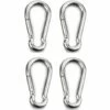 AOUGO Mousqueton à Fixation 4 Pièces Pour Usage Intensif, Sports, Chiens De Verrouillage, Hamac à Balançoire, Acier Inoxydable 304, épaisseur 8 Mm