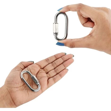 AOUGO Maillon Rapide Mousqueton à Vis M6 En Acier Inoxydable (lot De 8) - 5,9 Cm - Maillon De Chaîne Ovale En Forme De D - Mousqueton à Vis Pour Extérieur, Intérieur, Camping 5 AOUGO Maillon Rapide Mousqueton à Vis M6 En Acier Inoxydable (lot De 8) - 5,9 Cm - Maillon De Chaîne Ovale En Forme De D - Mousqueton à Vis Pour Extérieur, Intérieur, Camping – Image 3