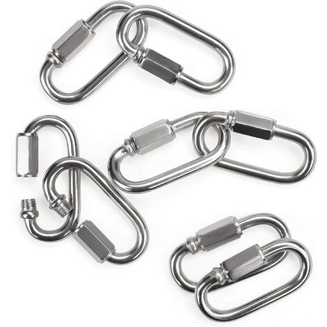 AOUGO Maillon Rapide Mousqueton à Vis M6 En Acier Inoxydable (lot De 8) - 5,9 Cm - Maillon De Chaîne Ovale En Forme De D - Mousqueton à Vis Pour Extérieur, Intérieur, Camping 7 AOUGO Maillon Rapide Mousqueton à Vis M6 En Acier Inoxydable (lot De 8) - 5,9 Cm - Maillon De Chaîne Ovale En Forme De D - Mousqueton à Vis Pour Extérieur, Intérieur, Camping – Image 5
