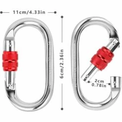 AOUGO Mousquetons D'escalade, 2pcs Mousquetons De Sécurité 25KN Mousqueton De Verrouillage En Forme De O Pour L'escalade, La Descente En Rappel, Les Hamacs, La Laisse De Chien, La Bouteille -Equipement antichute Soldes 58575994 3