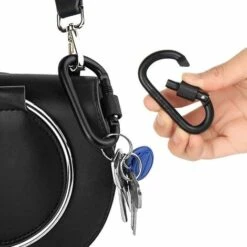 Fei Yu 10 Mousquetons De Verrouillage En Aluminium Boucle De Porte En Aluminium Pour Le Camping, La Pêche, La Randonnée Et Le Porte-clés - Noir -Equipement antichute Soldes 58624072 2