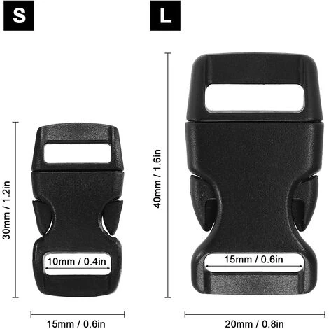 Lixada Lot De 20 Boucles De Dégagement Latérales Profilées Pour Bracelet En Paracorde Collier Pour Animal Domestique Sac à Dos 5 Lixada Lot De 20 Boucles De Dégagement Latérales Profilées Pour Bracelet En Paracorde Collier Pour Animal Domestique Sac à Dos – Image 3