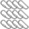SUPERSELLER 12 Pcs Camping Mousqueton D Forme Porte-clés Clip En Alliage D'Aluminium Avec Serrure - Argent - Argent