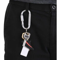 SUPERSELLER 12 Pcs Camping Mousqueton D Forme Porte-clés Clip En Alliage D'Aluminium Avec Serrure - Argent - Argent -Equipement antichute Soldes 58674909 4