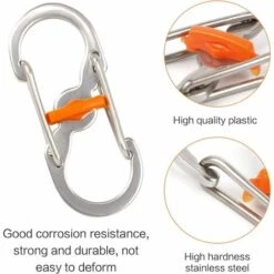 HIASDFLS Lot De 12 Mousquetons Mousqueton Mousqueton Porte-Clés En Forme De S Mousqueton En Métal Mousqueton En S Double Anneau Mousqueton Mini Mousqueton Pour Camping, Pêche, Randonnée, Voyage. -Equipement antichute Soldes 58678067 4