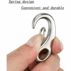 HIASDFLS 304 Mousqueton En Inox, Mousqueton Inox 50Mm, Mousqueton Acier Inoxydable 304 Forme D'Oeuf, Pour L'Alpinisme Camping Randonnée En Plein Air -6 Pièces -Equipement antichute Soldes 58678096 3