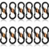 HIASDFLS Mousqueton En Forme De S, 12 Mousquetons À Anneau En S, Crochet Pour Mousqueton, Mini Clip À Boucle En Métal, Porte-Clés À Double Ressort, Mousqueton En Aluminium En Forme De S